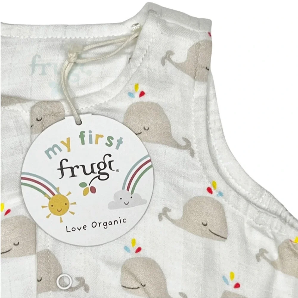Frugi Elowen Muslin Romper‎ - Rainbow Whales